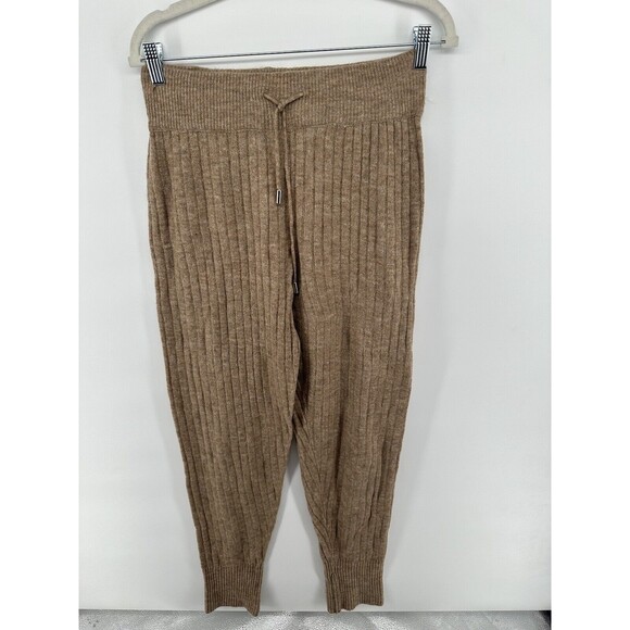 Free People Around The Clock Brown Ribbed Jogger - Picture 1 of 3